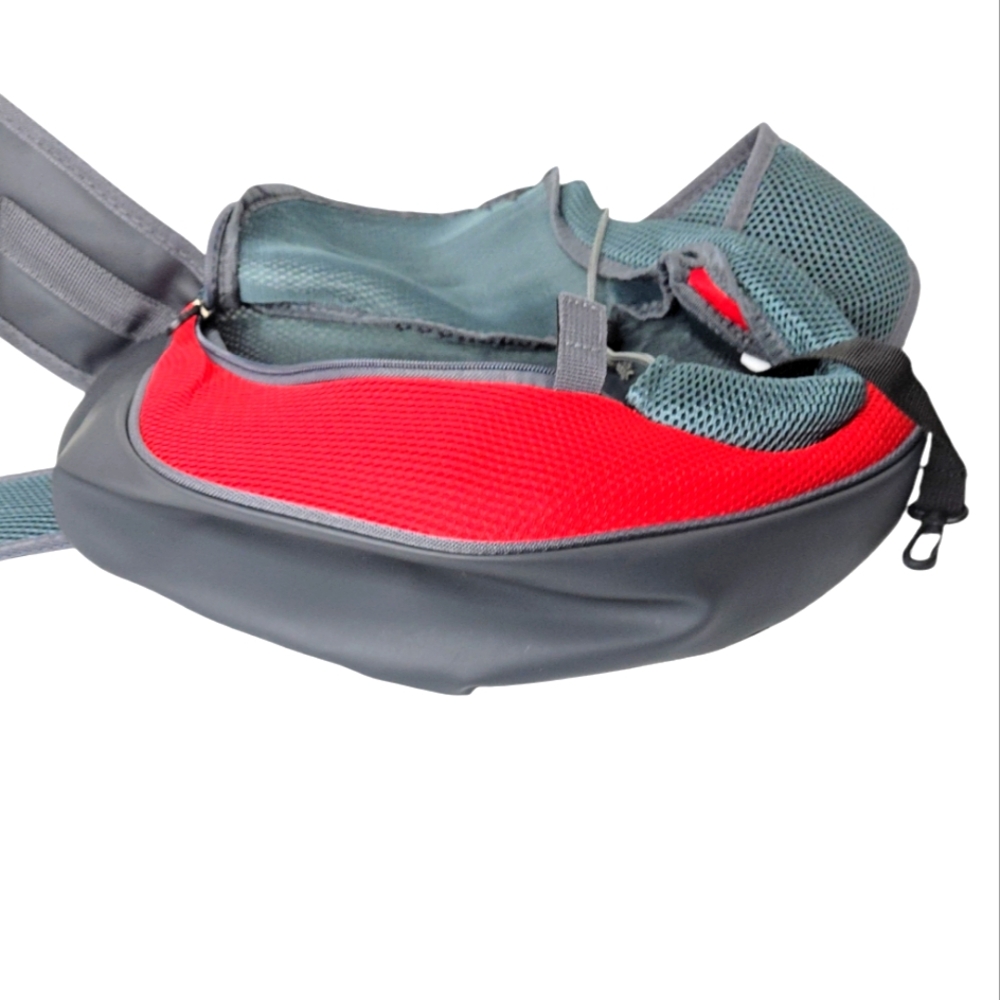 ``P25577 NNT  Red and Gray Pet Carrier Shoulder Dog Sling Bag